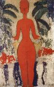 Amedeo Modigliani Standing nud with Garden Background oil painting on canvas
